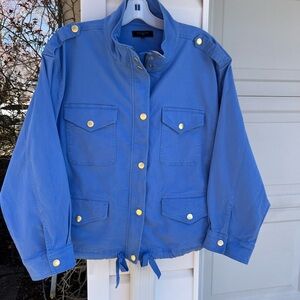 NWT Talbots Pretty Blue Pocket Front Long Sleeve Jacket